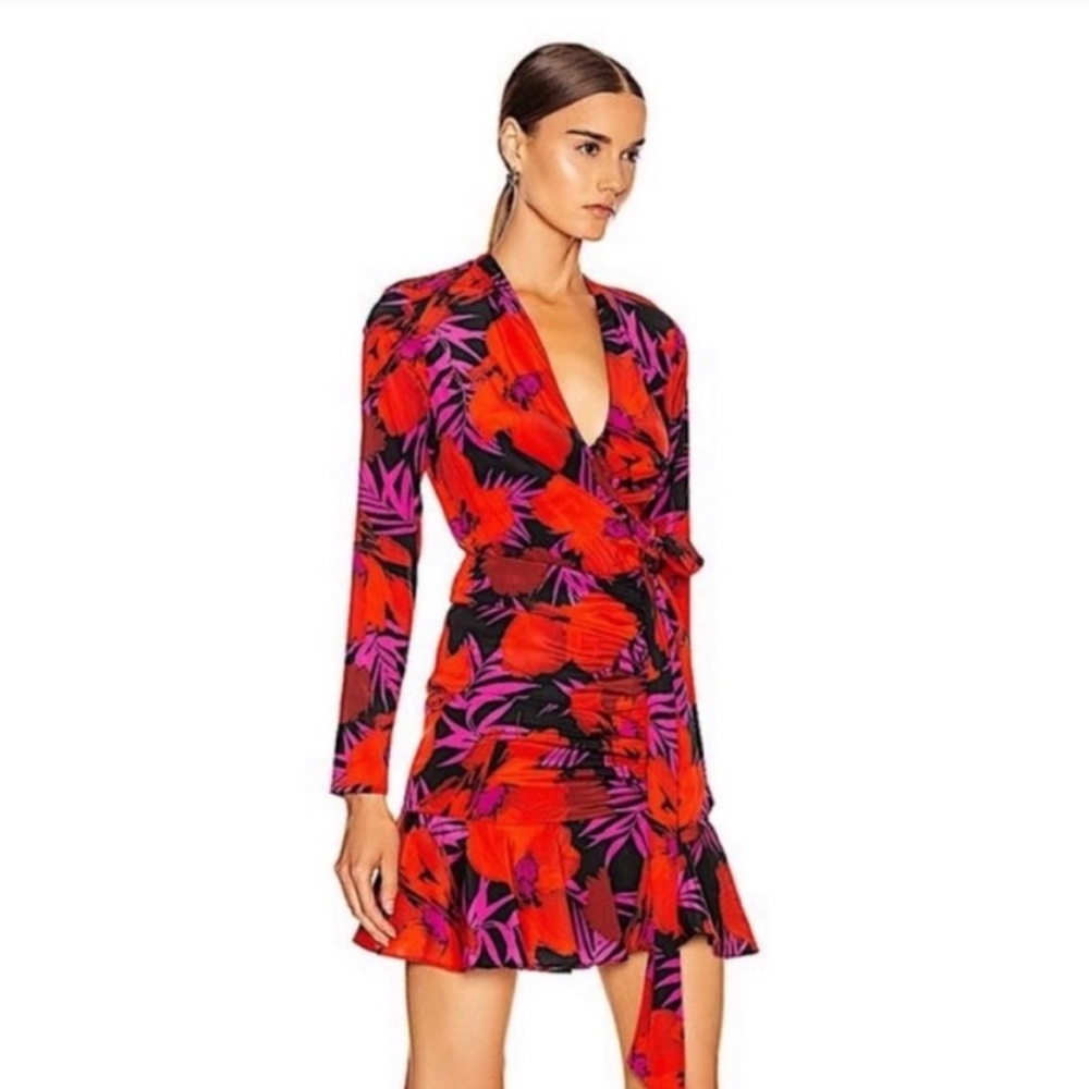 Veronica Beard Lorina Floral Wrap Dress
